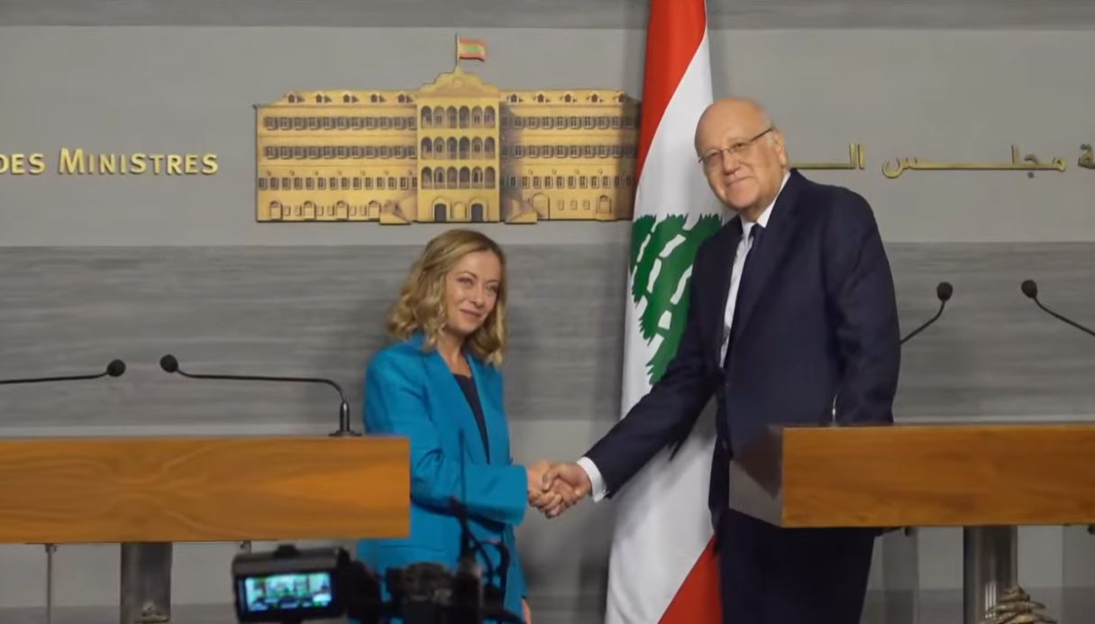 LIBANO: Il Presidente del Consiglio Giorgia Meloni ha incontrato il Primo Ministro Najib Mikati